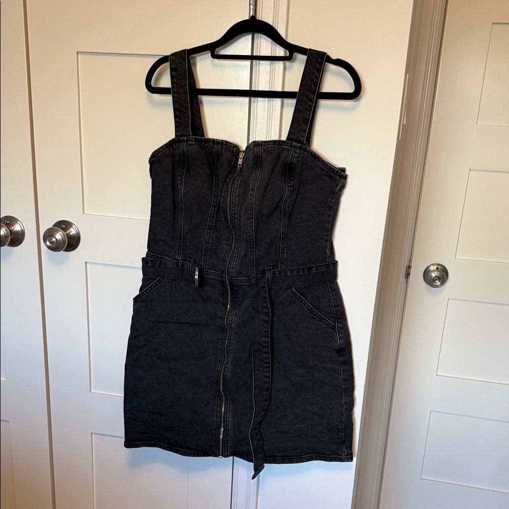 New Look Black Denim Mini Dress